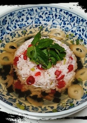 カリカリ梅と松茸お吸い物スープチャーハン-レシピのメイン写真