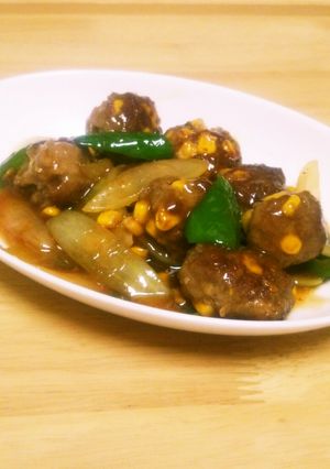 コーン肉団子と野菜の炒めもの-レシピのメイン写真