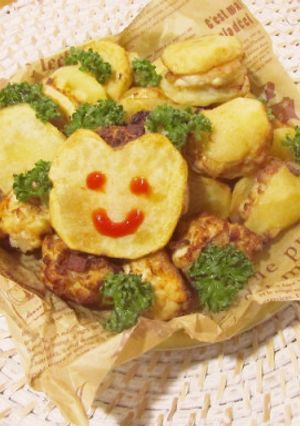 高野豆腐チキンナゲットポテトフライサンド-レシピのメイン写真