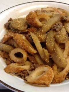 ゴボウと細切れ牛肉の炒め煮♪-レシピのメイン写真