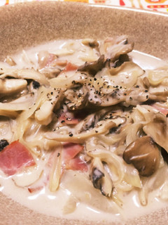 舞茸とベーコンのクリーム煮-レシピのメイン写真