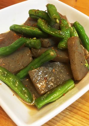 煮物の余り汁でインゲンとコンニャクの煮物-レシピのメイン写真