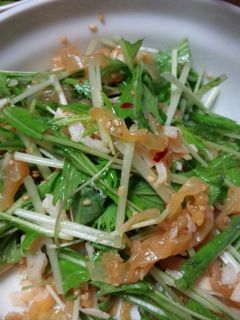 水菜と蒸し鶏の中華くらげ-レシピのメイン写真