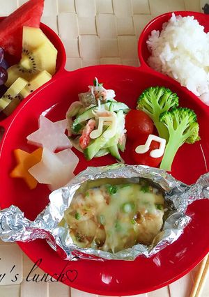 幼児食★鮭のネギ味噌チーズホイル焼き-レシピのメイン写真