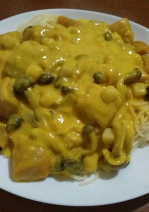 カボチャとしめじのチャウダーパスタ-レシピのメイン写真