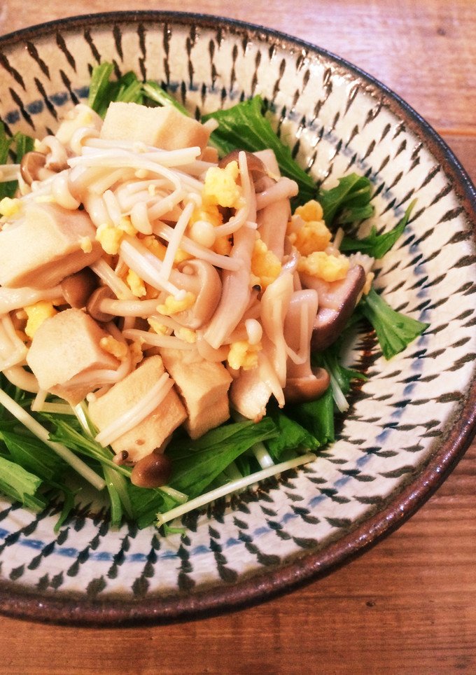 こうや豆腐ときのこの和え物-レシピのメイン写真