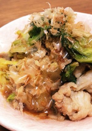 白菜豚肉炒めに鰹節！-レシピのメイン写真