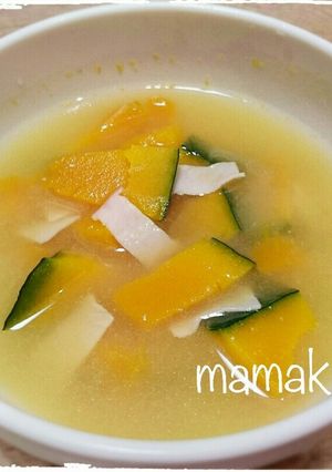 かぼちゃとベーコンのみそ汁-レシピのメイン写真
