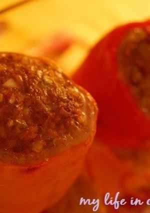 ジューシー♪パプリカの牛肉＆ピラフ詰め-レシピのメイン写真