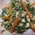 ニンジンの間引き菜で…白和えと胡麻あえ