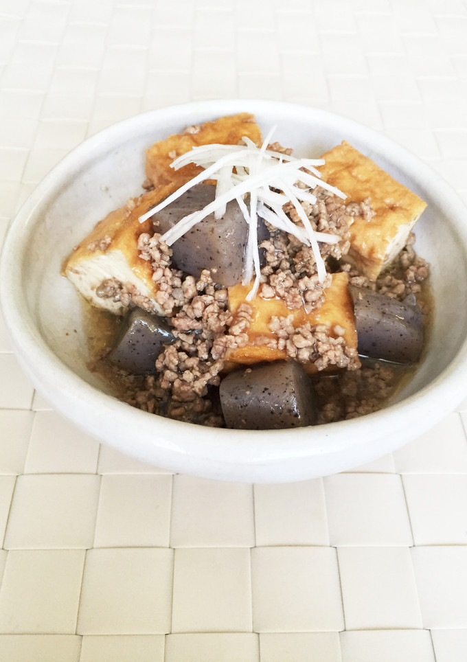 厚揚げとこんにゃくで豚ひき肉のそぼろ煮-レシピのメイン写真