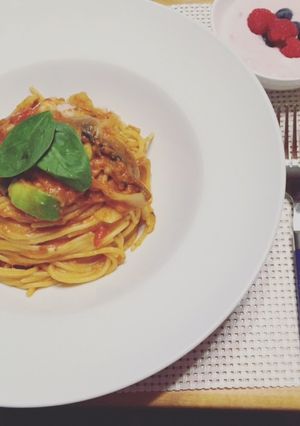 モッツレラチーズのバジルトマトパスタ-レシピのメイン写真