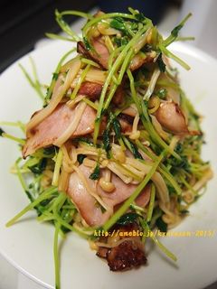 豆苗とカリカリベーコンのえのき炒め-レシピのメイン写真