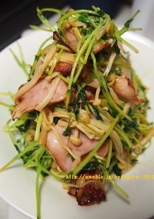 豆苗とカリカリベーコンのえのき炒め-レシピのメイン写真
