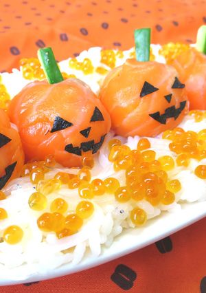 【ハロウィン】サーモンで簡単手まり寿司♪-レシピのメイン写真