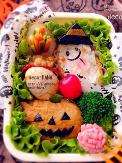 ハロウィンおばけとかぼちゃのデコ稲荷寿し-レシピのメイン写真