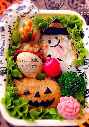ハロウィンおばけとかぼちゃのデコ稲荷寿し-レシピのメイン写真
