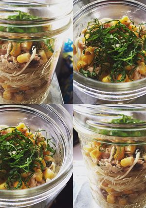 ドレッシングdeツナコーンの大葉パスタ-レシピのメイン写真