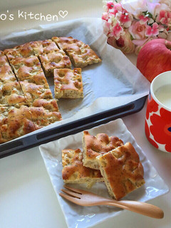 型なし簡単♡りんごと紅茶の天板ケーキ-レシピのメイン写真