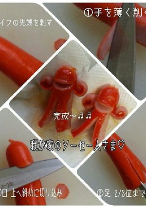 お弁当のおかず-ソーセー人--レシピのメイン写真