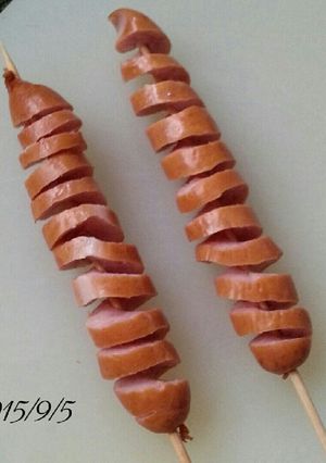 お弁当のおかず-スパイラルソーセージ--レシピのメイン写真