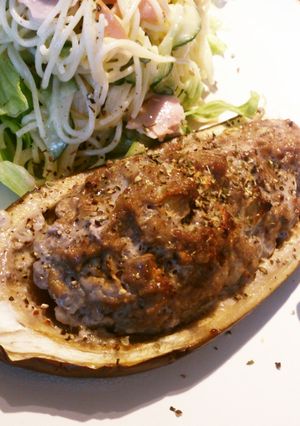 残ったハンバーグのタネで茄子の肉詰め-レシピのメイン写真