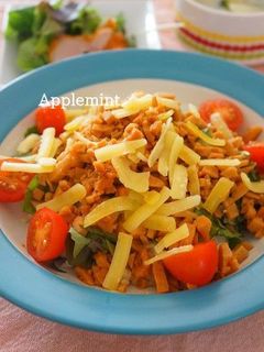 簡単ヘルシーこうや豆腐で肉なしタコライス-レシピのメイン写真