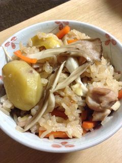 栗と舞茸の秋味おこわ-レシピのメイン写真
