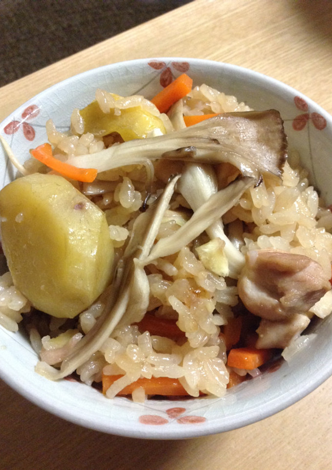 栗と舞茸の秋味おこわ-レシピのメイン写真