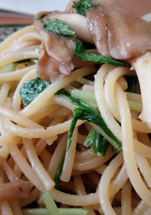 舞茸と水菜の和風パスタ-レシピのメイン写真
