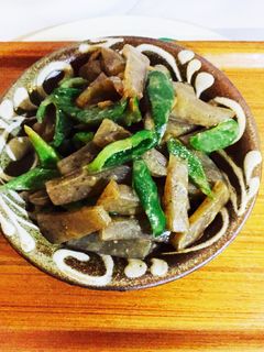 コンニャクとピーマンの味噌炒め-レシピのメイン写真