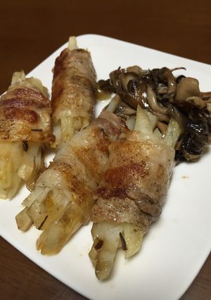 豚バラ肉のポテト巻しめじ添-レシピのメイン写真