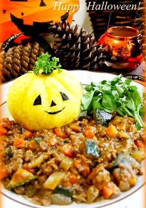 ハロウィン＊南瓜のドライカレー-レシピのメイン写真