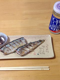 秋刀魚の塩焼き(酒のつまみ長岡風?)-レシピのメイン写真