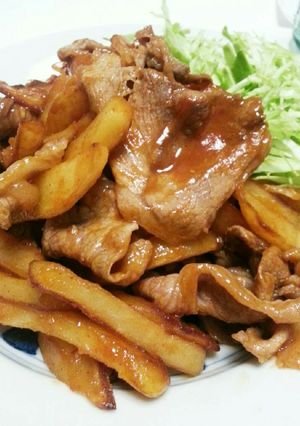 豚肉とじゃがいもの真っ赤な照り焼き✴-レシピのメイン写真