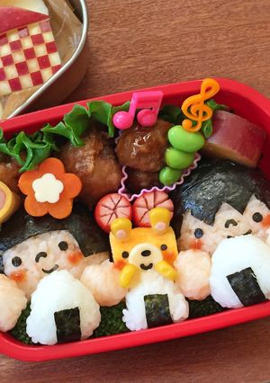 キャラ弁☆みんなでおにぎり♪遠足弁当☆-レシピのメイン写真
