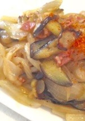ナスとベーコンの焼うどん-レシピのメイン写真