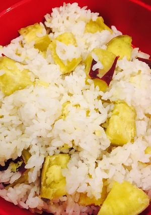 電子レンジ圧力鍋で作る簡単さつまいもご飯-レシピのメイン写真