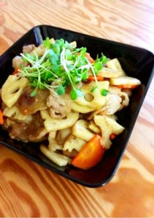 豚肉とレンコンのにんにく醤油炒め-レシピのメイン写真