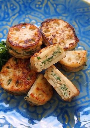ヘルシー秋おかず・れんこんのはさみ焼き-レシピのメイン写真