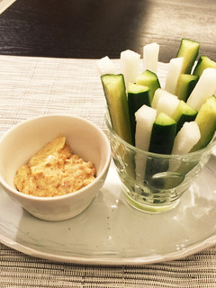余った鶏そぼろで☆野菜ディップソース-レシピのメイン写真