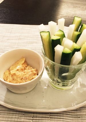 余った鶏そぼろで☆野菜ディップソース-レシピのメイン写真