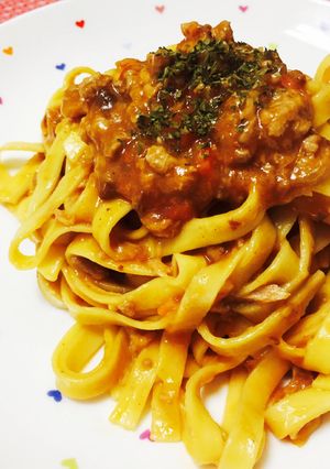 ミートソースのフィットチーネ-レシピのメイン写真
