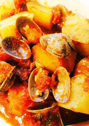 簡単！じゃがいもアサリのトマト煮込み♪♪-レシピのメイン写真