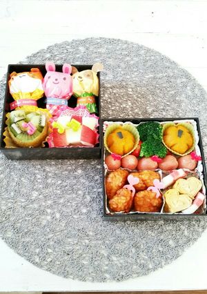 幼稚園運動会♡娘と２人の可愛いお弁当♡-レシピのメイン写真