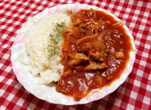 豚こま、トマト缶で簡単ハヤシライス♬-レシピのメイン写真