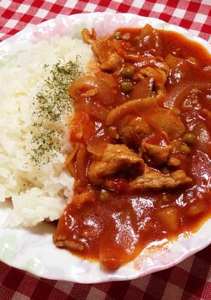 豚こま、トマト缶で簡単ハヤシライス♬-レシピのメイン写真