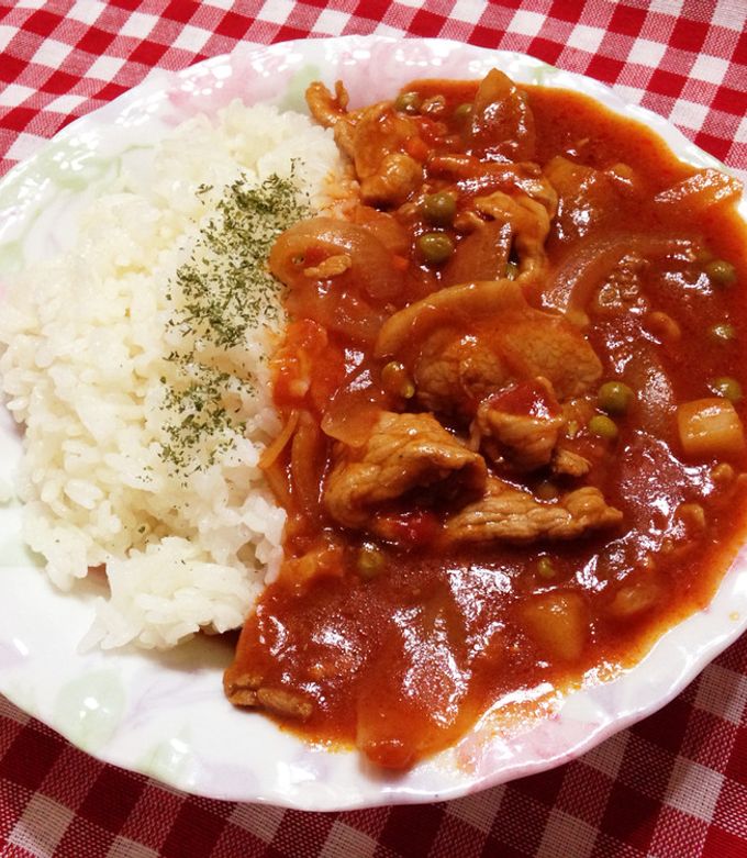 豚こま、トマト缶で簡単ハヤシライス♬-レシピのメイン写真