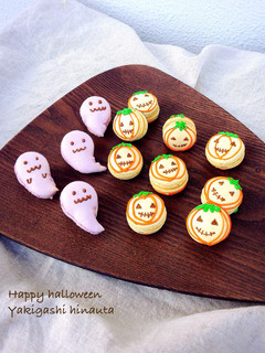 ハロウィン!ゴースト&カボチャ!マカロン-レシピのメイン写真