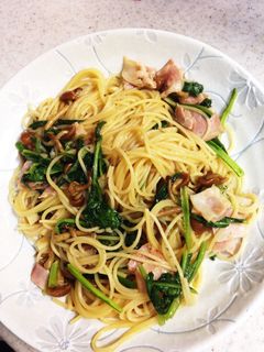 株なめことベーコンの和風パスタ-レシピのメイン写真